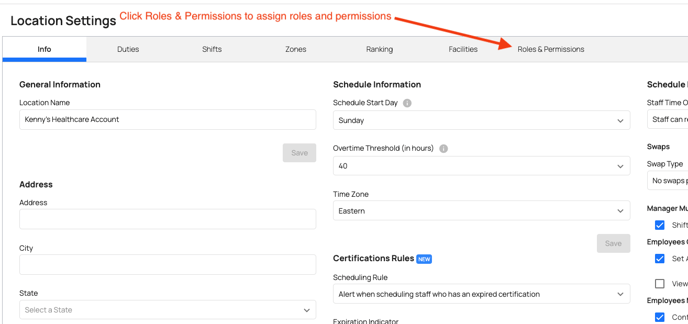 Click R&P in location settings