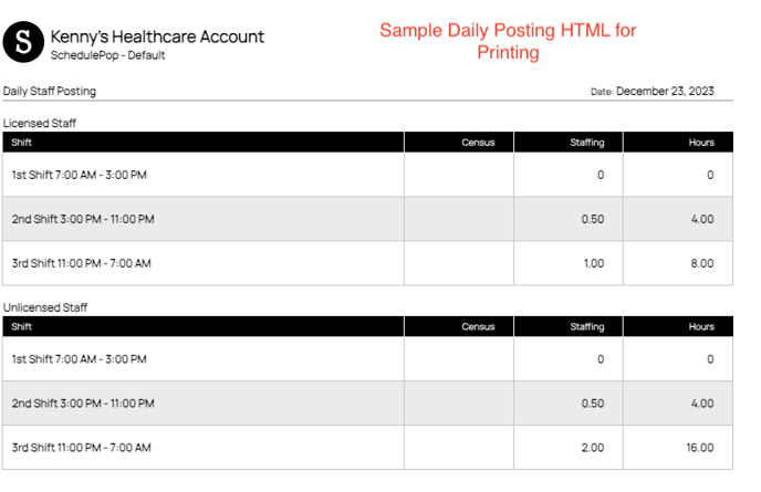 Daily posting HTML