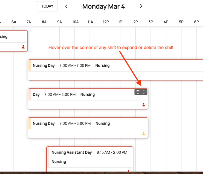 Expand or delete shift in Timeline