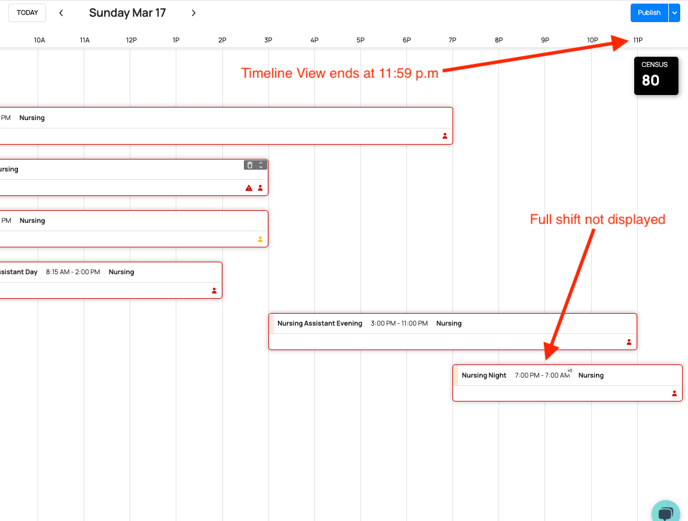 Full Shift Not Displayed in Timeline View Overnight