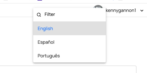 Lanaguage Drop Down
