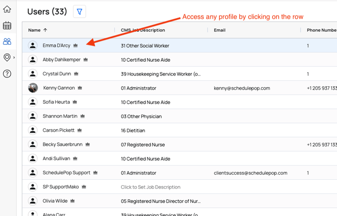 access a user profile roles and permissions