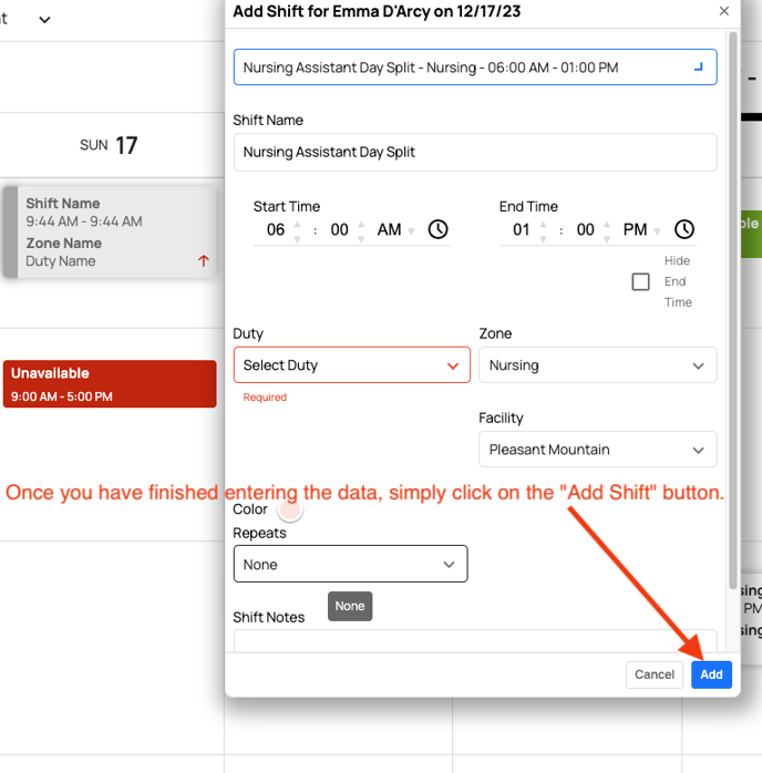 add shift for individual