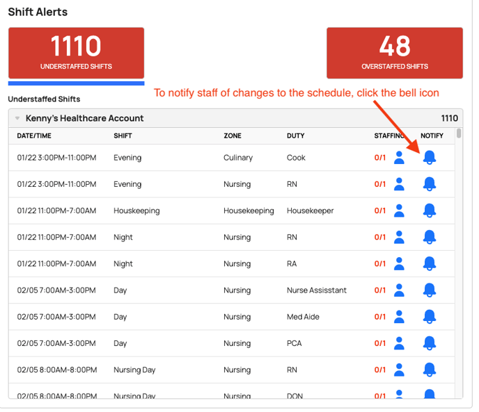 click bell icon to notify of changes