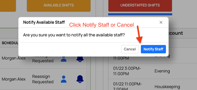click notify or cancel