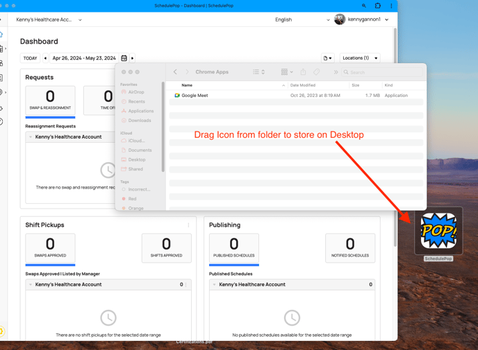 drag to desktop