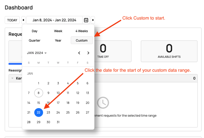 first custom date